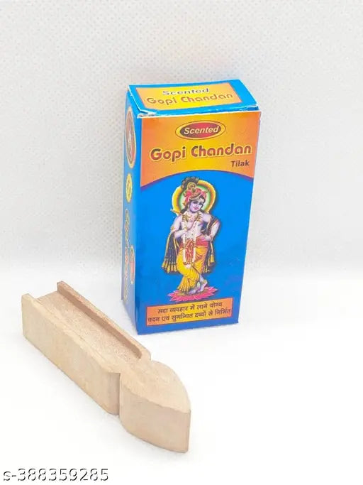 GOPI Chandan Stick with U Shape Wooden Tilak Stamp || VAISHNAV Tilak Stamp Combo Set || ISKCON Tilak Combo Set || GOPI Chandan with ISKCON Tilak Stamp Set