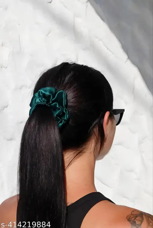 Luczer The Fashion Hub (Pack of 8) (Multicolor) Premium Silk Satin Scrunchies (Pack of 8) Rubber Rubber Band (Multicolor)