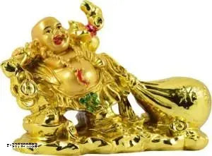 PAYSTORE Golden Laughing Buddha Budha For Health Wealth Money And Good Luck With Wealth, Set of 1