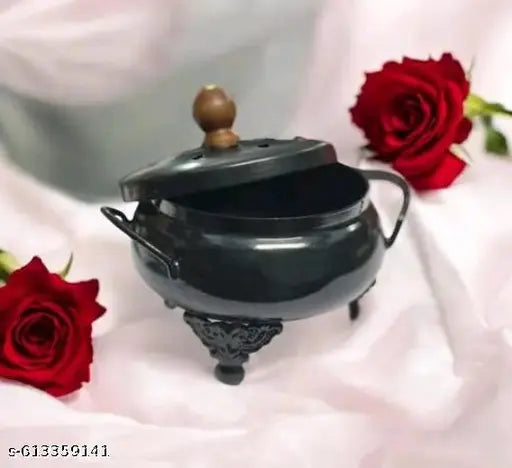 Iron Incense Burner Loban Burner with Hanger Dhoop Dhuni Burner Sambrani Dhoop Resin & Home Office Temple Prayer Butler | Matki Loban