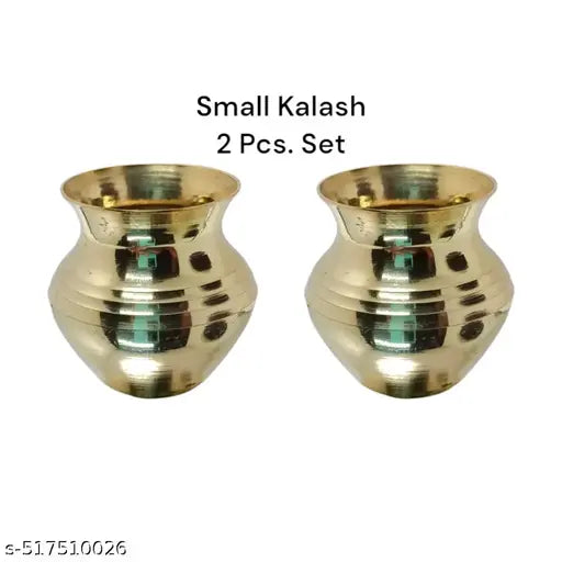 Brass Small Pooja Lota for Puja Article - 2 Pcs