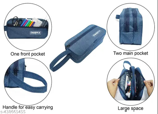 Pen & Pencil Case for Girls & Boys, Multiple Compartment Pencil Case Organizer, School Accessories Pouch, Stationary Storage, Large Stationary Pouch, Pencil Box for Student and Professional .