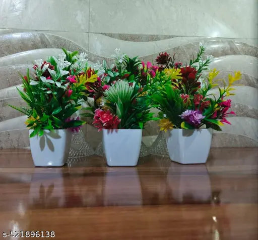 set of 6 artificial plant multi mix flower with leaf bunch of flower