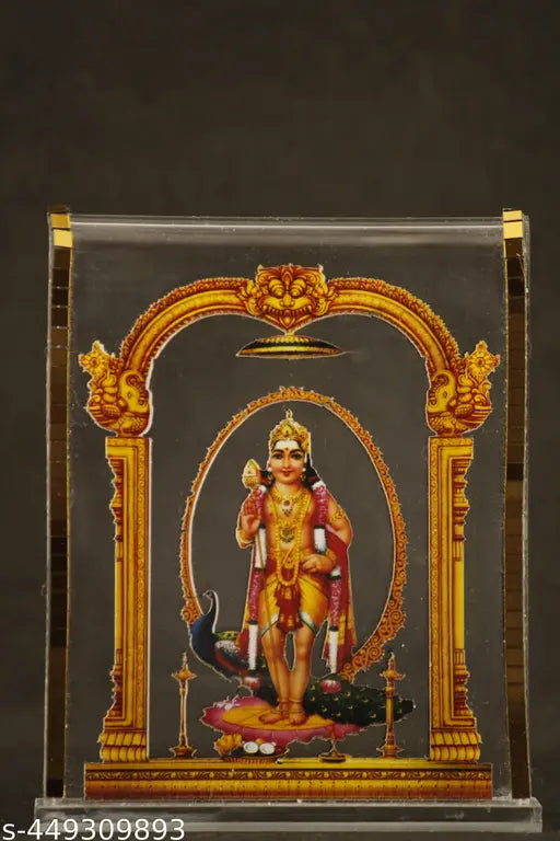 MURUGAN CABINET IDOL FOR CAR DASHBOARD-SPIRITUAL IDOL Decorative Showpiece - 13 cm  (Plastic, Gold)