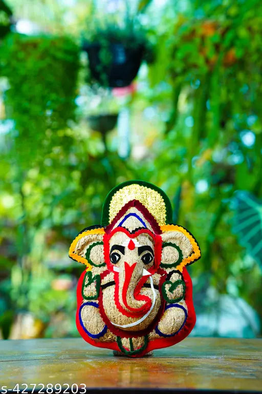 Lord Ganesh Idol Wall Hanging/Pooja Room Hanging made of pure Vetiver Root,14 Inches Ganesh Wall Hanging for Wall Decoration and Gifting