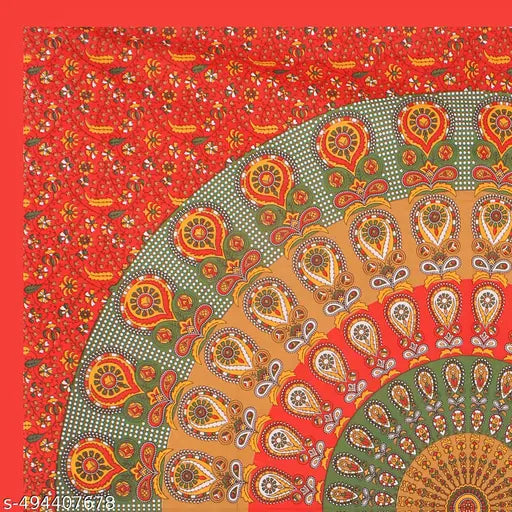 100% Cotton Rajasthani Jaipuri Double bed Size #Bedsheets Set of 1 Double #Bedsheets with 2 Pillow Covers (Multicolour)