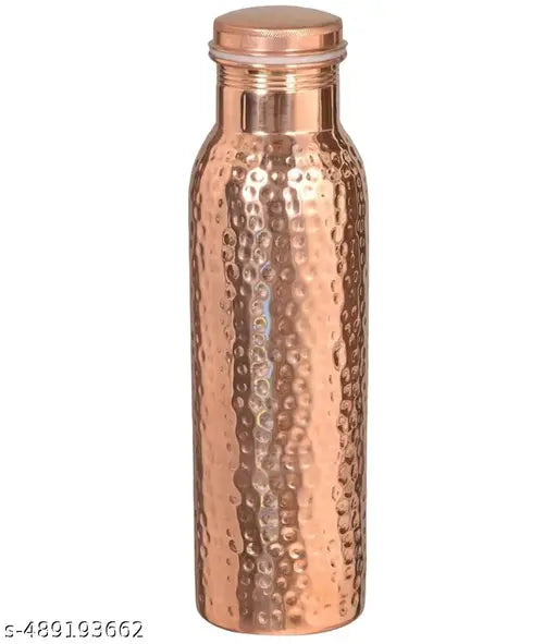 Copper + Hammered Copper Water Bottle,  Water Bottle,  Copper Bottle, 1 Litre 1000 ml Bottle