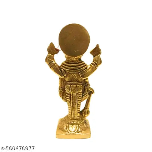 Sacred Brass Vishnu Idol for Home Temple | Hindu Bhagwan Statue | Mandir Pooja Decorative Gift Item