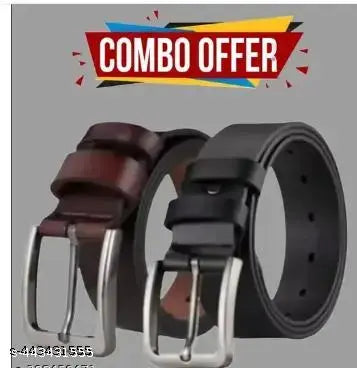Fashionable Trendy Men and Boys Belts Fancy Unique Men Belts COMBO (PACK 0F 2)