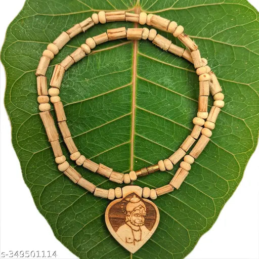 Original Tulsi Mala size 20 Inch/  With Hanuman ji locket/ Balaji Dham, Brown Beads, From Vrindavan