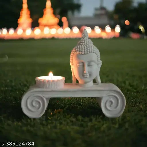 GLOBAL AROMA Buddha Head Statue tealight Candle Holder for Home Decor