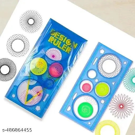 Craft Return Gift For Kids In Bulk / Designer Spirograph Geometric Ruler / Scale For Art & Craft (Pack of 6, Multicolor)