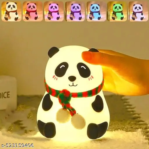 Panda Night Lamp | LED Rechargeable Panda Cute Lamp with 7 Colors Squishy Colors-Changing Feature | Perfect Decoration for Home Toddler, Kids, Room Decor, and Bedroom