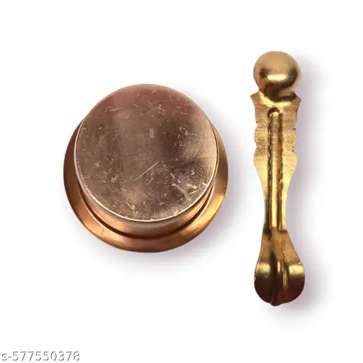 Copper Panchapatra and Spoon Set | Handcrafted Pooja Patra with Achamani Spoon | Traditional Puja Accessory