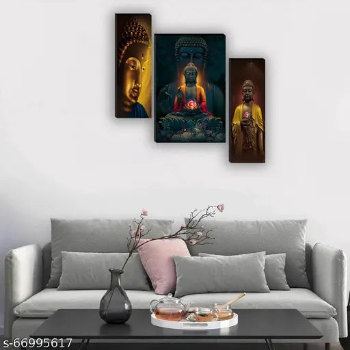WALLMAX Set of 3 Wall Painting For Living Room Home Decorative Gift Item 12 Inch x 18 Inch Painting (Pack OF 2 Wall Paintings)