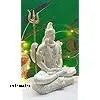 Shiva Statue in Padmasana Lotus Pose-Hindu God of Destroying Evil, Ignorance, and Death Sculpture - Collectible New Age Hinduism Figurine (White Marble) 8 INCH