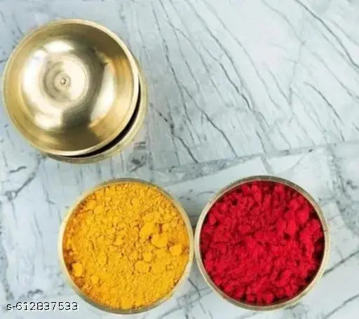 Pure Brass Bowl Diya, Round/Brass Roli Bowl Chandan Katori,Pooja Katori for Keeping Pooja Article in Puja Thali for Diwali Navratri Laxmi Poojan (Size- 25ML) Set of 6 (Hight 1.5 CM, Daya 4.5 CM)