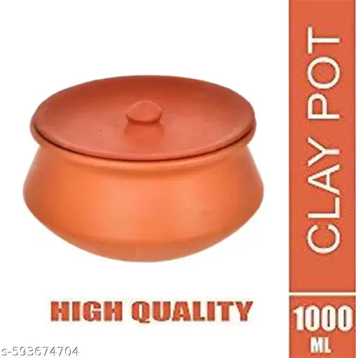 Traditional 1 Litre Clay Dahi Handi | Eco-Friendly Earthen Pot for Curd & Festive Use