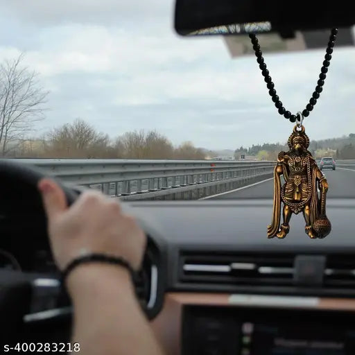 Shiv Jagdamba Religious Lord Pawanputra Bajrangbali Hanuman Bronze And Black Crystal, Metal  Car Rearview Mirror Charm Car Dangler Ornament, Accessories, Gift  ShivCrMa2024155