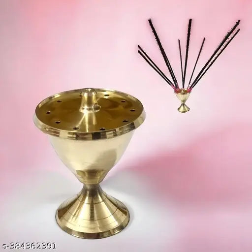 Divine Bazaar Yellow Brass Agarbatti Stand l  Incense Stick Holder l Agarbatti Stand l Brass  Agarbatti Stand l Incense Holder l Incense Stick Stand  Pooja Samagri l Puja Ke Bartan l Puja Accessories l Pooja Agarbatti Stand