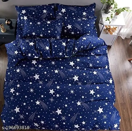 STYLISH 100% POLYCOTTON DOUBLE BED SHEET SIZE 90x90 inch WITH 2 PC PILLOW COVER SIZE 16x26 inch