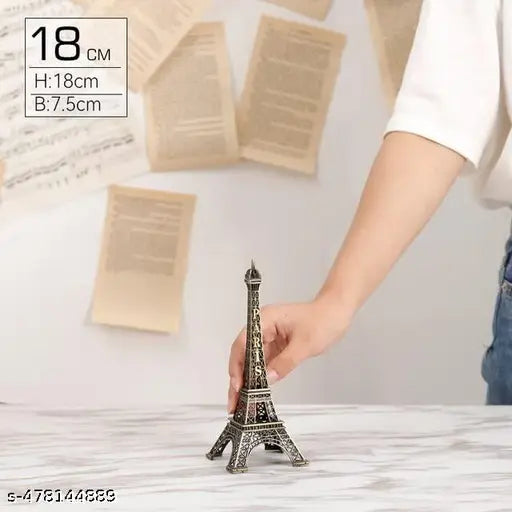 Pseudo Eiffel Tower Sculpture-18cm Metal Decor | Paris Landmark Replica for Home & Office |Decorative Centerpiece Decorative Statue for Living Room, Office, Bedroom for Travelers, Souvenir Collectors, & Housewarming