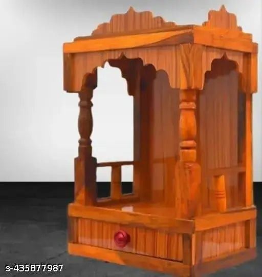 Wooden Pooja Mandir for Home Temple, Office Puja Mandir for Home Wall Hanging Size (45 x 32 x 22 cm,