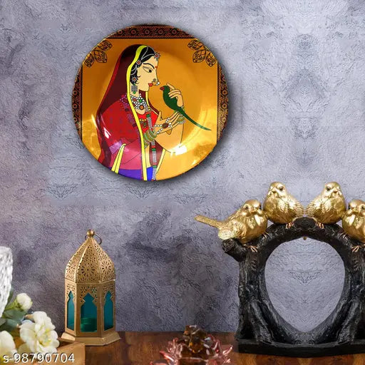 Decorative Ceramic Wall Plates with Stand and Hook