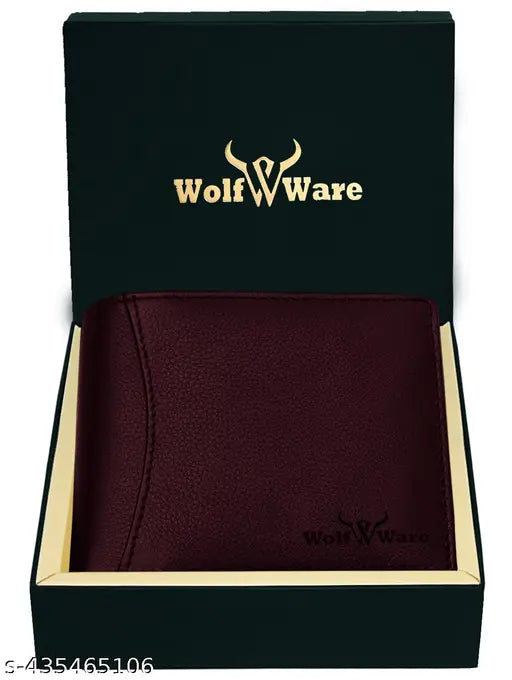 WOLFWARE RFID Protected 100% Genuine Leather Gift Hamper For Men | Leather Wallet For Men's | Wallets Branded | Wallets For Men (Glossy-maroon) ,Leather wallet combo for men