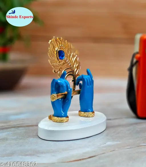 SHINDE EXPORTS Krishna Hand with Flute Statue murli Figurine Small Size for car Dashboard Table décor (blue)…