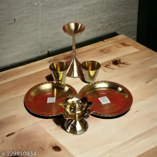 Brass Pooja Thali Set | Complete Pooja Combo Set