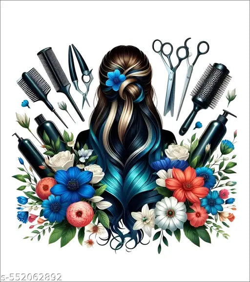 Beautiful parlour girl with parlour cosmetic makeover aligant wall sticker