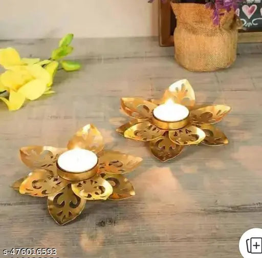 M R  CREATION  decore]> Beautiful Handcrafted Flower Shape Tealight Candle Holder Home/Table Decorative Candle Diyas 2 pcs Name: Brass Gallery Beautiful Handcrafted Flower Shape Tealight Candle Holder Home/Table Decorative Candle Diyas 2 pcs Material: Met