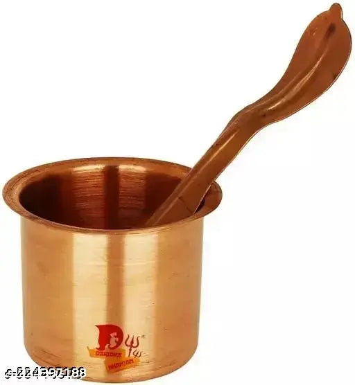 Pooja lota 12cm Kalash for puja Copper Panch Patra Copper Tambe ka lota for puja lota for puja Copper lota for puja Copper panchapatra for puja (Big Size, 12 cm, Brown) Copper Kalash | Tambe Ka Lota for Drinking Water | Copper Pot for Diwali, Pooja, Festi