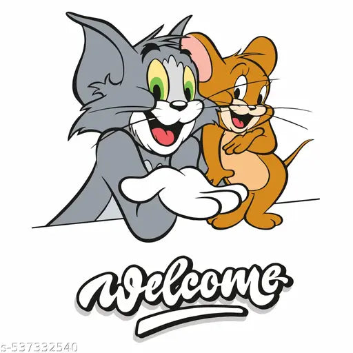 Welcome Cartoon Wall Self adhesive Transparent Sticker
