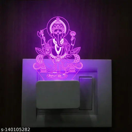 StarLaser Lord Ganesha 3D Acrylic LED Night lamp with 7 Color Changing Light Suitable for Bedroom Living Room & Wedding Gift