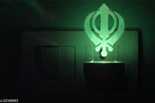 Afast 3D Illusion Sikh Khanda LED Night Lamp