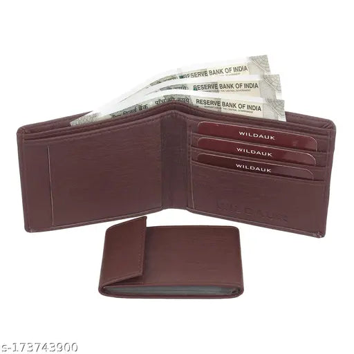 WILDAUK  Men Brown Artificial Leather Album Wallet - Regular Size  (11 Card Slots)