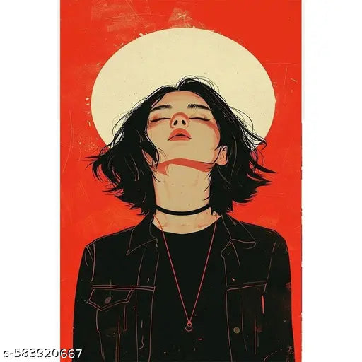 KARTMEN Aesthetic red colour poster card for wall decoration combo of 30 size A6