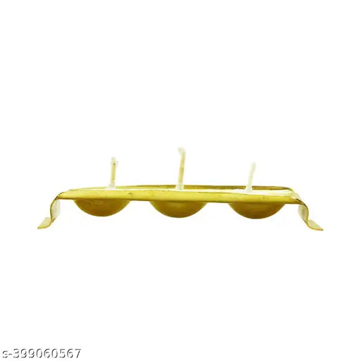 Rectangle Design Brass Ghee Diya Holder for Pooja Room