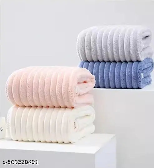 Microfiber Bath Towel (Pack of 2) ANY 2 COLORS– Ultra-Soft, Highly Absorbent & Quick-Dry – Solid Textured Design (72x142 cm) – Premium Quality for Men & Women by Cotton Bolls Textiles