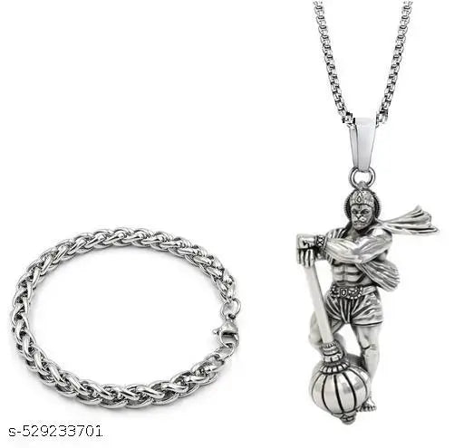 Hanuman Pendant and Bracelet for Men and Women (Combo)