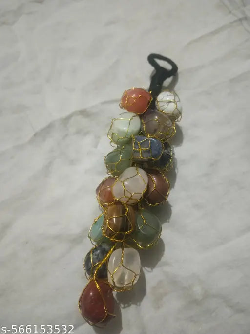 Galavant Natural Rough Tumble Chunks Vaastu Correction | Vaastu Door for Hanging Protection from Negative Energy Crystal Door Hanging, Car Hanging (7 Chakra)