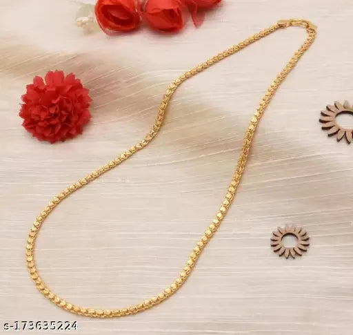 Golden Thin Neck Chain For Men Boys Gold Plated Necklace For Men Boys