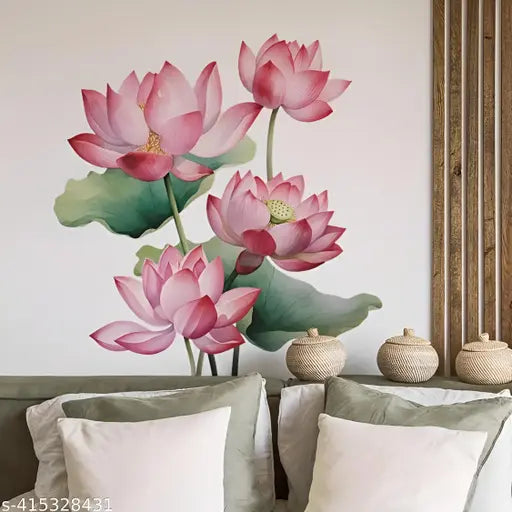 Shree Decore Beautiful Flower Wall Stickers - Self-Adhesive Home Decor Decals for Bedroom, Living Room, and Entryway