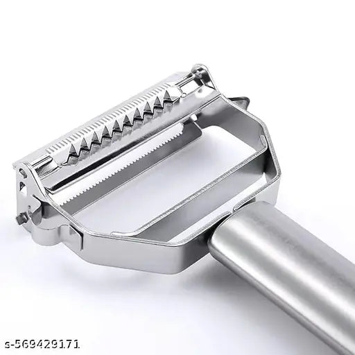 Stainless Steel 2 in 1 Julienne Vegetable Peeler Multi-Functional Fruit Vegetable Shredder Slicer Double Planing Cutter Potato Cucumber Carrot Melon Grater (PACK OF 2)