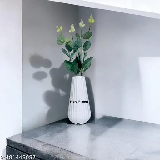 Flora Planet Artificial Plants with Pot | Artificial Flowers Bunch | Home Decor | 30 cm Height | Home Decoration Items for Living Room | Green Plant | Wall Decor Items | Flower Pot for Living Room