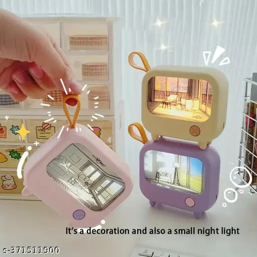 1 oil painting light, bedroom small night light, warm and warm atmosphere light, second level dimming light (Multicolour)