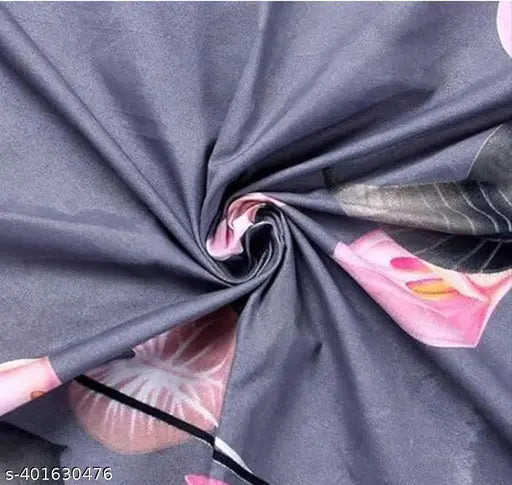 Glace-Cotton Bedsheet For Double Bed With 2 Pillow Covers