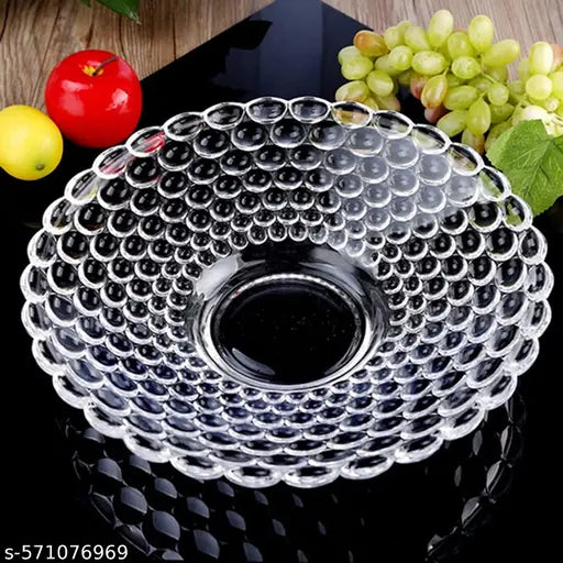 Glass Fruit Bowl Fruit Tray Fruit Plate Lead Crystal Bowl Large Crystal Fruit Bowl Centerpiece Glass Decorative Dining Table Fruits Bowl Set Flower Shaped Gifting